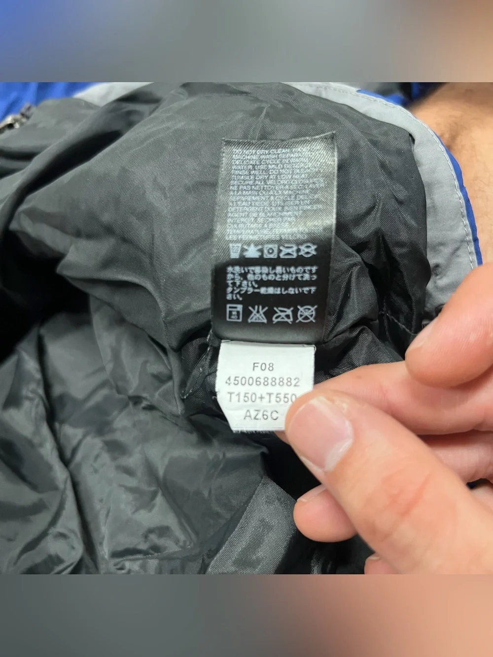 The North Face Hyvent Windbreaker Jacket Hooded Coat Mens Size L Blue Grey
